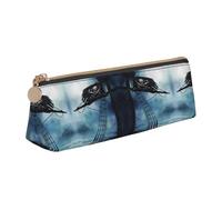 CHANGLEI Jolie trousse à crayons en cuir avec motif drapeau du pont pour filles et garçons, trousse à crayons légère imprimée personnalisée, blanc, Taille unique, Organiseur de sac
