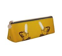 CHANGLEI Jolie trousse à crayons en cuir pour filles et garçons, avec motif de tronçonneuse pleurante, légère et imprimée, blanc, Taille unique, Organiseur de sac