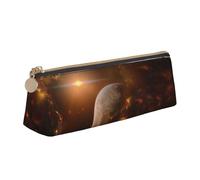 CHANGLEI Jolie trousse à crayons en cuir pour filles et garçons, motif galaxie et planète, trousse à crayons légère et personnalisée, blanc, Taille unique, Organiseur de sac