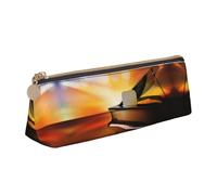CHANGLEI Jolie trousse à crayons en cuir pour filles et garçons, motif théâtre musical, trousse légère et personnalisée, blanc, Taille unique, Organiseur de sac