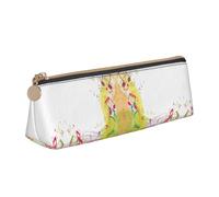 CHANGLEI Jolie trousse à crayons en cuir sur le thème de la musique abstraite pour filles et garçons, trousse à crayons légère imprimée personnalisée, blanc, Taille unique, Organiseur de sac