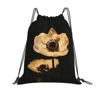 CHANGLEI Late Night Flowers Grand sac à dos décontracté avec cordon de serrage avec impression, polyester résistant à l'eau, léger et durable, dos contrasté noir pour la gym, le yoga, les voyages