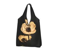 CHANGLEI Late Night Flowers Sac de courses pliable réutilisable avec imprimé intégral Sac d'épicerie imperméable Pochette de transport compacte Capacité 22,7 kg Respectueux de l'environnement Lavable