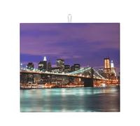 CHANGLEI New York Night Tapis de cuisine absorbant l'eau, séchage rapide avec dos antidérapant, protecteur de comptoir en microfibre absorbante, 45,7 x 40,6 cm