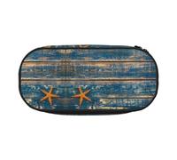 CHANGLEI Old Wood Summer Trousse à crayons à double fermeture éclair avec 4 emplacements pour stylos et poche en maille imprimée légère et durable en polyester pour l'école, le bureau ou le maquillage