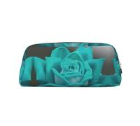 CHANGLEI Pretty Rose Trousse à crayons personnalisée en cuir pour filles et garçons, trousse à crayons légère imprimée, doré, Taille unique, Organiseur de sac