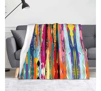 CHANGLEI Rainbow Color Couverture polaire en flanelle douce imprimée d'un seul côté pour canapé, camping, voyage, anti-boulochage, lavable en machine, 152,4 x 127 cm
