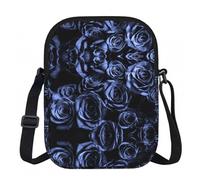 CHANGLEI Sac à bandoulière noir rose avec imprimé, tissu Oxford 600D léger, résistant à l'eau, résistant aux rayures, fermeture éclair + rabat à verrouillage tournant