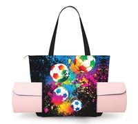 CHANGLEI Sac coloré pour tapis de yoga pour femme avec impression intégrale, sac de gym léger en polyester, poche avant ouverte pour tapis de yoga, serviette