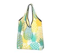 CHANGLEI Sac de courses pliable réutilisable avec imprimé imprimé tropical, sac d'épicerie, sac de transport compact, peut contenir 22,7 kg, respectueux de l'environnement, lavable en machine
