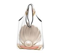 CHANGLEI Sea Réaliste Beau sac de courses pliable réutilisable avec impression intégrale, sac d'épicerie, sac de transport compact, peut contenir 22,7 kg, respectueux de l'environnement, lavable en