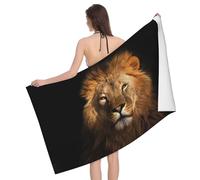 CHANGLEI Serviette de bain en microfibre motif lion africain avec impression intégrale, super absorbante, séchage rapide, design double face pour bain, plage, piscine, voyage
