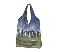 CHANGLEI Stone Sac de courses pliable réutilisable avec impression intégrale, imperméable, pochette de transport compacte, peut contenir 22,7 kg, respectueux de l'environnement, lavable en machine