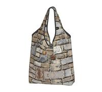 CHANGLEI Stone Sac de courses pliable réutilisable avec impression intégrale, imperméable, pochette de transport compacte, peut contenir 22,7 kg, respectueux de l'environnement, lavable en machine