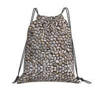 CHANGLEI Stones All Over The Ground Grand sac à dos décontracté avec cordon de serrage imprimé, polyester résistant à l'eau, léger et durable, dos contrasté noir pour la gym, le yoga, les voyages