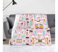 CHANGLEI Sweet Ice Cream Couverture polaire en flanelle douce imprimée sur un seul côté pour canapé, camping, voyage, anti-boulochage, lavable en machine, 152,4 x 127 cm