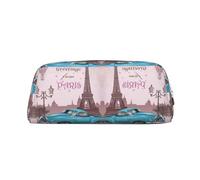 CHANGLEI Trousse à crayons de luxe en cuir avec motif de la Tour de Paris pour filles et garçons, motif voiture ancienne, Argenté., Taille unique, Organiseur de sac