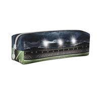 CHANGLEI Trousse à crayons en cuir avec motif de stade de football Satdium - Légère et compacte, blanc, Taille unique, Organiseur de sac