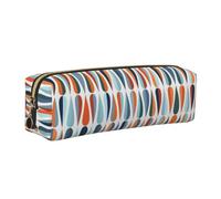 CHANGLEI Trousse à crayons moderne du milieu du siècle avec motif goutte minimaliste imprimé sur toute la surface en cuir PVC avec fermeture éclair et doublure douce, doré, One Size, Trousse à crayons