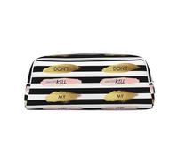 CHANGLEI Trousse à crayons personnalisée en cuir avec inscription « Don't Kill My Vibe » pour filles et garçons, trousse à crayons légère imprimée, Argenté., Taille unique, Organiseur de sac