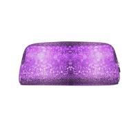 CHANGLEI Trousse à crayons personnalisée en cuir avec paillettes violettes scintillantes pour filles et garçons, trousse à crayons légère imprimée, doré, Taille unique, Organiseur de sac