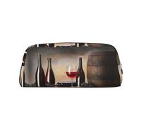 CHANGLEI Trousse à crayons personnalisée en cuir pour filles et garçons, motif raisin vin, Argenté., Taille unique, Organiseur de sac