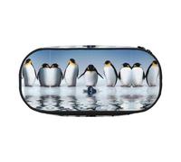 CHANGLEI Trousse à crayons pingouin à double fermeture éclair avec 4 emplacements pour stylos et poche en maille, légère et durable, pour l'école, le bureau ou l'organisateur de maquillage