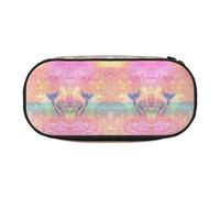 CHANGLEI Trousse à crayons queue de sirène à double fermeture éclair avec 4 emplacements pour stylos et poche en maille, légère et durable, en polyester imprimé, pour l'école, le bureau ou le