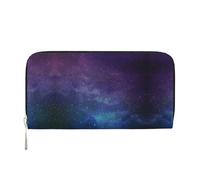 CHANGLEI Universe with Stars and Galaxy Interstellar Long Zip Around PU Leather Clutch Wallet for Women, Purse Multifonction with Coin Pocket, Multiple Card Slots and Organizer Compartiments