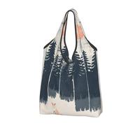 CHANGLEI Wilderness Fox Art Sac de courses pliable réutilisable avec impression intégrale, imperméable, pochette de transport compacte, peut contenir 22,7 kg, respectueux de l'environnement, lavable