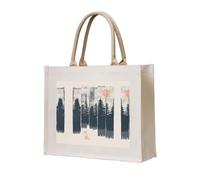 CHANGLEI Wilderness Fox Art Sac fourre-tout en toile robuste respectueux de l'environnement, grand sac de courses réutilisable avec impression double face, poignées de transport durables et