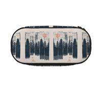 CHANGLEI Wilderness Fox Art Trousse à crayons à double fermeture éclair avec 4 emplacements pour stylos et poche en maille, légère et durable pour l'école, le bureau ou le maquillage