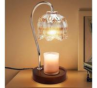 CHANGLKJ Lampe Chauffe-Bougie, Chauffe-Bougie Électrique avec 2 Ampoules Et Minuterie Et Variateur 2h/4h/8h, 4 Niveaux De Luminosité (température D'irradiation) Réglables, pour Noël, Décoration