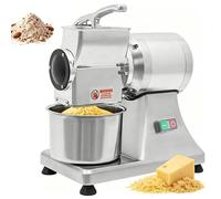 CHANGLKJ Râpe à Fromage Commerciale, Broyeur à Fromage électrique 550 W avec Seau, Rendement De 88 LB/Heure Et Acier Inoxydable 304, Entretien Facile, pour Bloc De Fromage, Beurre, Son De Pain