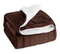 ChangM Sherpa Couverture polaire chaude et moelleuse réversible en microfibre pour lit ou canapé 130 x 160 cm