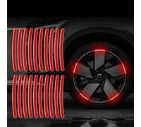 CHANGNIANFA 20 Pièces Reflective Rim Stripe Sticker pour Hyundai Kona 2 & N-Line (2023-2026, Compact), Autocollant Réfléchissant De Jante Roue Décorative Réfléchissante Anti Rayures,Red