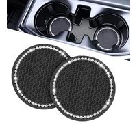 CHANGNIANFA 4 Pièces Dessous de Verre pour Voitures pour Ford Focus Limousine 3 (III) C346 I 2014-2018 -, Porte-gobelets Voiture sous Verres Voiture Anti Dérapant Silicone Épais Coaster Voiture,Black