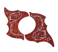 Changor 2 Pièces de Rechange de Plaque à Gratter pour Pickguard de Guitare, Autocollant Décoratif de Film de Protection Auto-adhésif en PVC pour Guitare Acoustique Folk de 41 Pouces (Rouge)