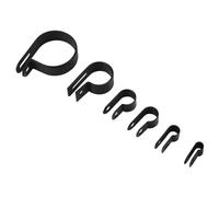 Changor 200 Pièces de Fixations en Plastique P en Nylon de Haute qualité, Boîte Assortie pour Kit de Conduits de Câbles, Résistance à la Corrosion pour la Fixation de Câbles, Conduits et Tubes, (Noir)