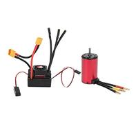 Changor 4068 RC Moteur sans Balais 2050KV avec ESC étanche 120A pour Voitures 1/8 RC, Haute efficacité énergétique, Rouge et Noir, 1 unité