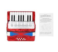Changor Accordéon Piano Basse avec 17 Touches, 8 Boutons de Basse (Rouge) | Corps en ABS durable, Léger et portable, Sangle réglable, Idéal pour les débutants