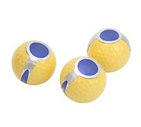 Changor Balles de Ruban de 3 Pièces Balles de Décoratives Colorées pour la Célébration en Caoutchouc Synthétique Intérieur Extérieur (Boule de Ruban Jaune 3 pièces en Cylindre)