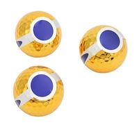 Changor Balles de Ruban de 3 Pièces Balles de Décoratives Colorées pour la Célébration en Caoutchouc Synthétique Intérieur Extérieur (Boules de Ruban plaquées Or, Cylindre 3 pièces)