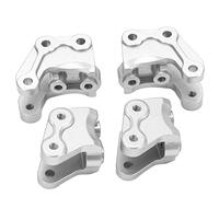 Changor Biellette de Direction Durable Antirouille à Code Fixe 1/10 pour Voiture sur Chenilles RC, Alliage D'aluminium, Installation Facile, 2X Avant et 2X Arrière (Argent)