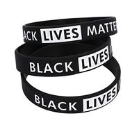 Changor Black Lives Matter Lot de 3 Bracelets Gravés en Silicone pour un Usage Quotidien, Messages Positifs, Largeur 1,2 Cm, Haute élasticité