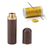 Changor Boîte à Aiguilles à Coudre en Bois, Conteneur Organisateur de Rangement Portable adapté aux Grandes et Petites Aiguilles avec Perles, café (Marron foncé)