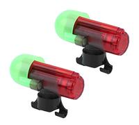 Changor Canne à Pêche de Nuit avec Alarme, Signal Lumineux LED Sensible pour la Pêche en Mer/Glace/Mouche, 2 Ensembles de Pôles de Verrouillage, Type Batterie à 6 Boutons