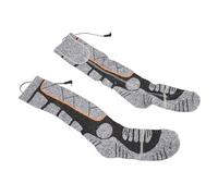 Changor Chaussettes Chauffantes Coton Élastique 3 Vitesses Alimentées par Batterie pour Camping Pêche Randonnée Gris Foncé 2 Pack