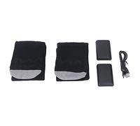 Changor Chaussettes Chauffantes Rechargeables avec 3 Niveaux de Température Réglables pour Le Ski et la Randonnée, Matériau Confortable en Coton et PU, Noir et Gris, 1 Paire