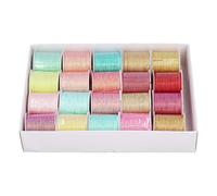 Changor Ensemble de Fils à Broder, 20 Pièces, Couleurs Vives pour la Couture et le Quilting, 9 Brins de Polyester, Longueur 35m